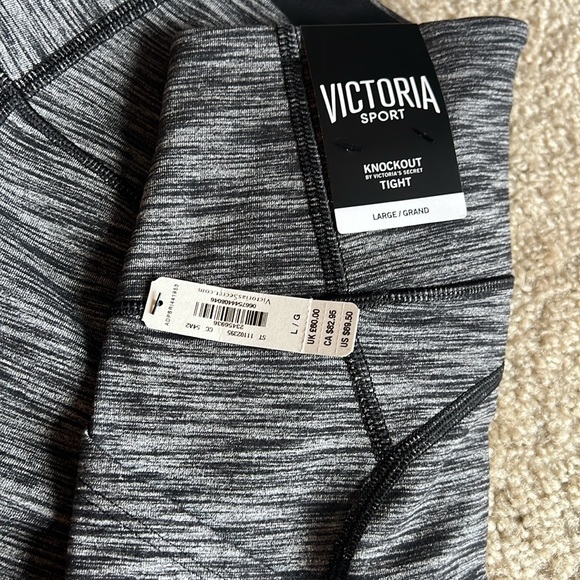 Victoria’s Secret VSX knockout tight grey Heather black pockets legging large - Picture 9 of 10